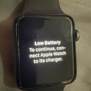 Apple Black Smartwatch Sleek Design Low Battery Alert